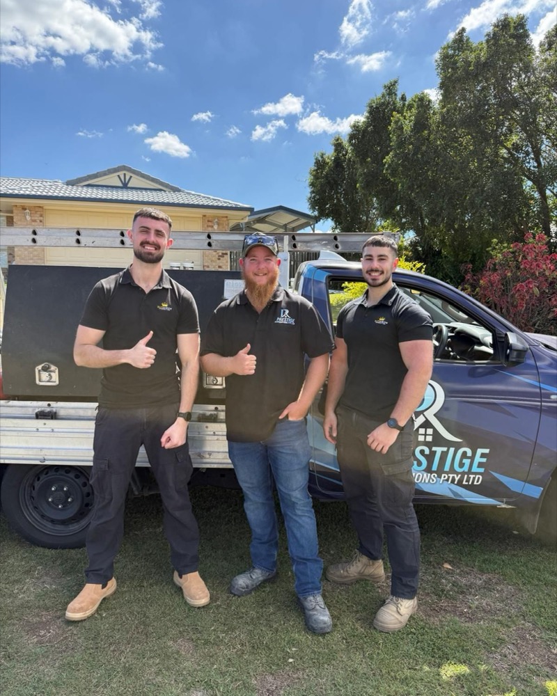 Luke and Anthony with a client